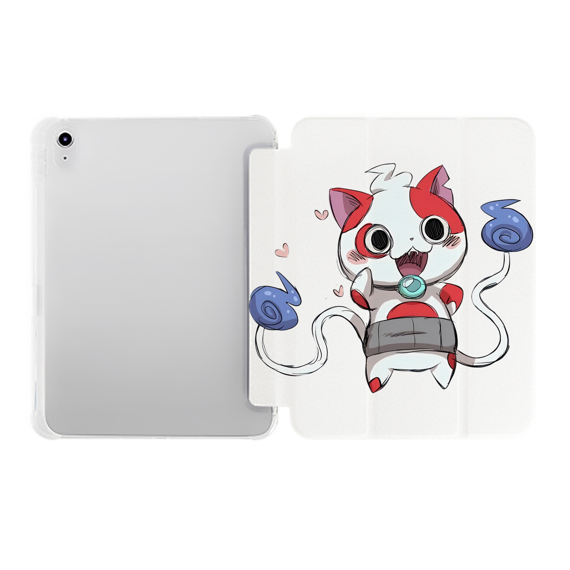 （画像用） 妖怪ウォッチ Yo-kai Watch IPad ケース ペン収納付き 三つ折りスタンド PUレザー×シリコン 対応機種9.5/10.5/10.9インチ